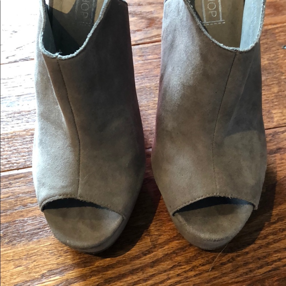 Open Toe Booties With Lucite Heel - image 4